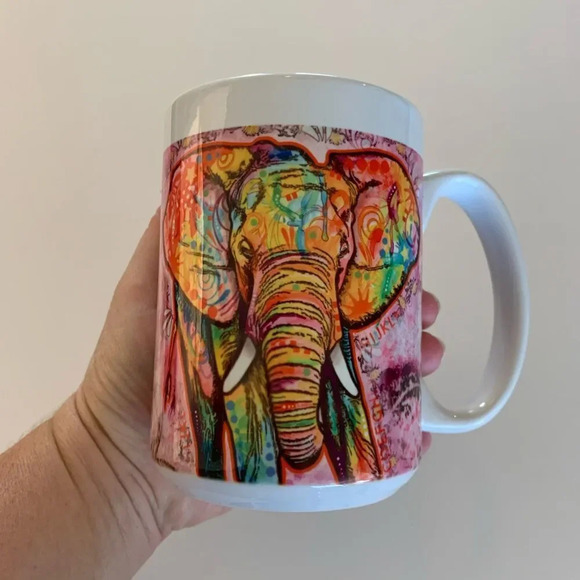 Dean Russo Boho Elephant Mug Art Coffee‎ Tea Cup - Picture 3 of 10